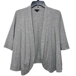 Theory Women Open Front 3/4 Sleeve Cardigan Sweater Top in Heathered‎ Gray S/P